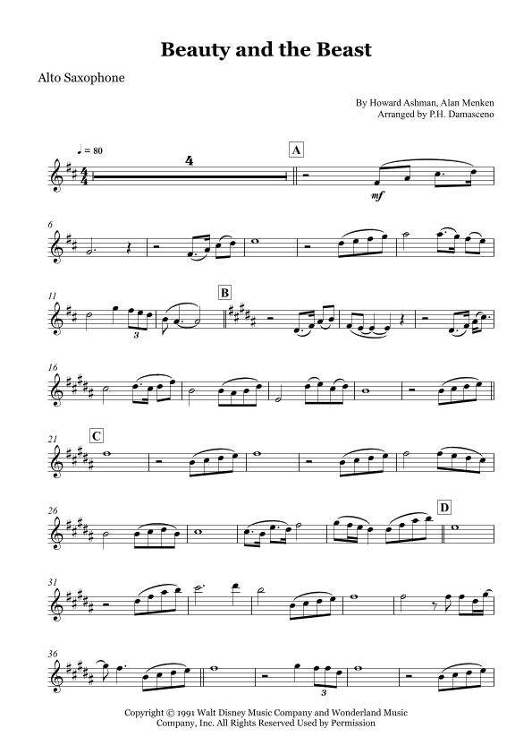 Beauty And The Beast (arr. P.H. Damasceno)