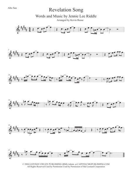 Revelation Song (arr. Kevin Busse)