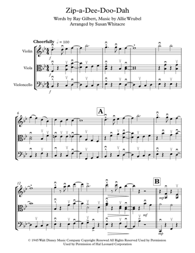 Zip-A-Dee-Doo-Dah (arr. Susan Whitacre)