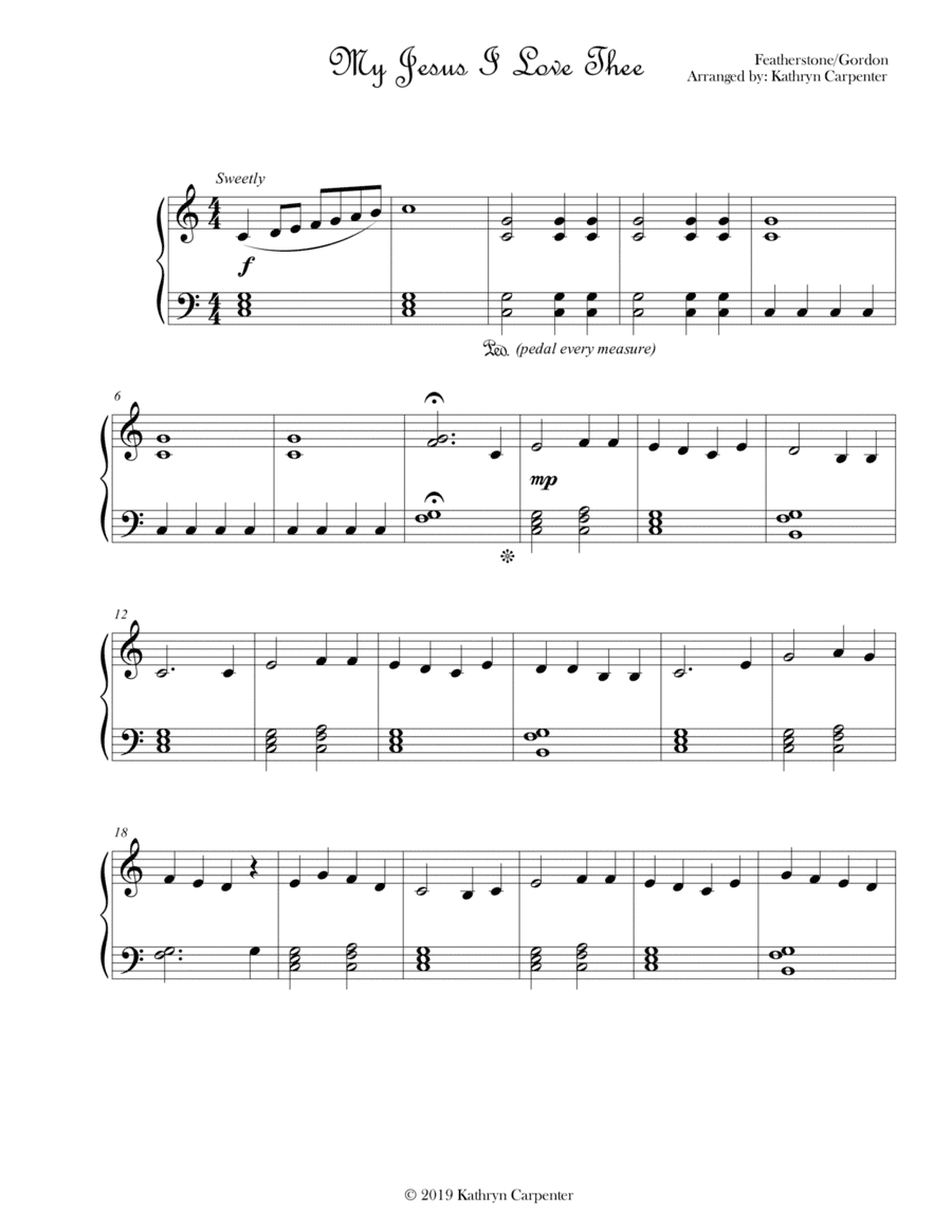 My Jesus I Love Thee (Piano) (arr. Kathryn Carpenter)