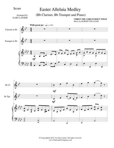 EASTER ALLELUIA MEDLEY (Trio – Bb Clarinet, Bb Trumpet/Piano) Score and Parts (arr. Gary Lanier)