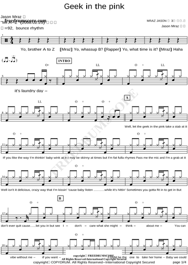 Geek In The Pink (arr. COPYDRUM)