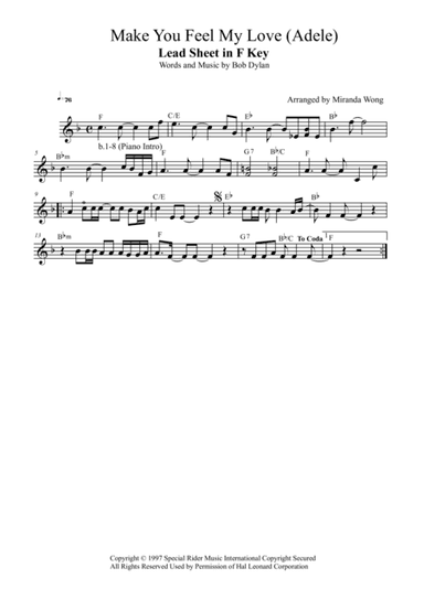 Make You Feel My Love (arr. Miranda Wong)