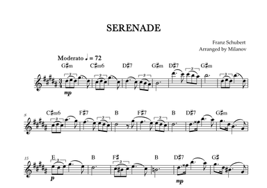 Serenade | Schubert | Lead Sheet | G# minor (arr. Milanov)