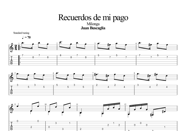 Recuerdos de mi pago (Milonga) (arr. Leonardo Ramos)