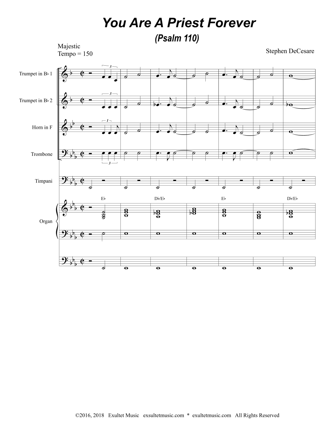 You Are A Priest Forever (Psalm 110) (Solo with SATB)