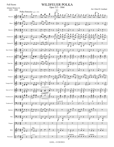 Wildfeuer Polka - Extra Score (arr. Glen D. Lienhart)