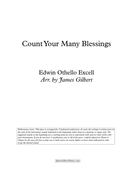 Count Your Many Blessings (arr. James Gilbert)