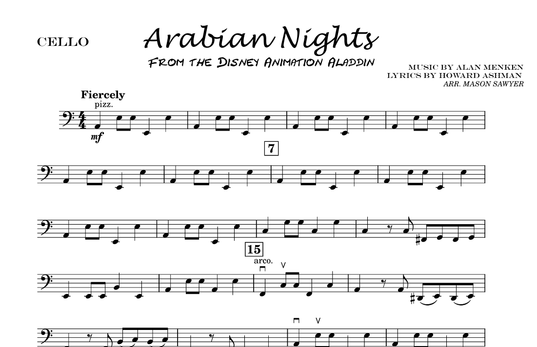 Arabian Nights - Score Only (arr. Mason Sawyer)