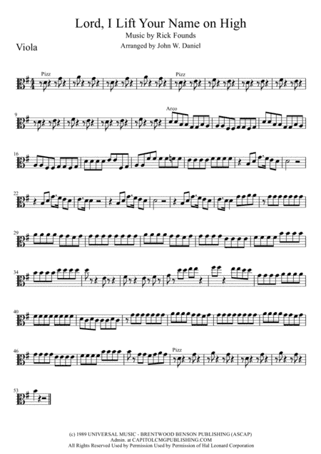 Lord, I Lift Your Name On High (arr. John W. Daniel)
