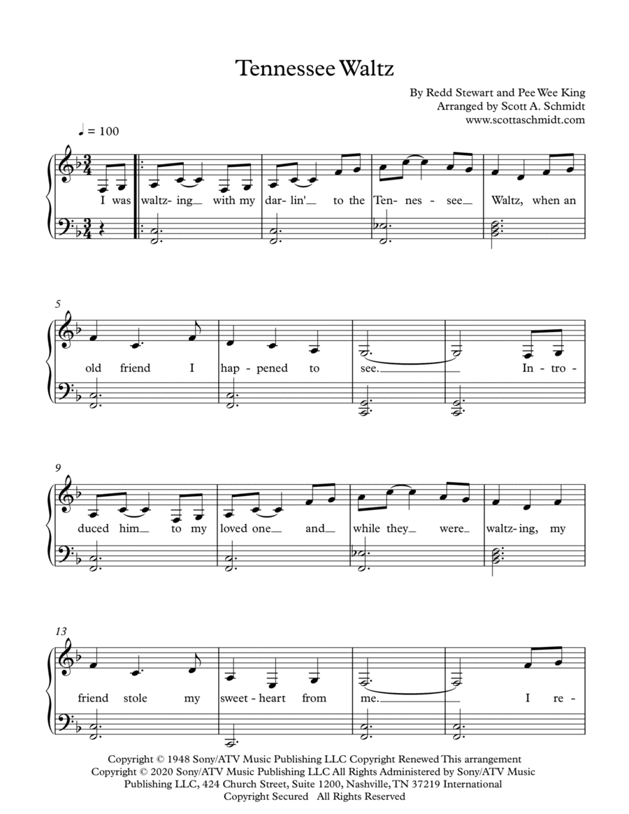 Tennessee Waltz (arr. Scott A. Schmidt)