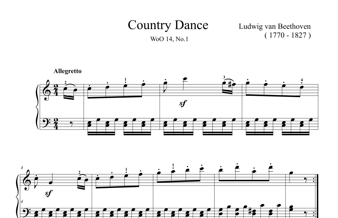 Beethoven Country Dance in C Major WoO14, No.1 (arr. Ben Choupak)