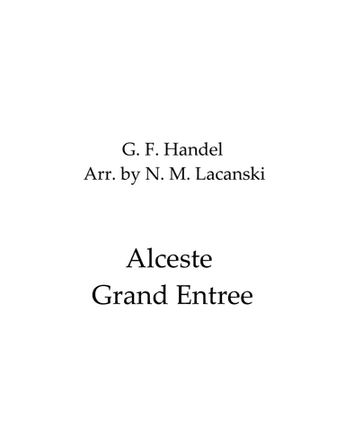 Grand Entrée (arr. Nick Lacanski)