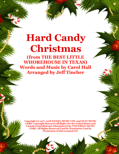 Hard Candy Christmas from THE BEST LITTLE WHOREHOUSE IN TEXAS (arr. Jeff Tincher)