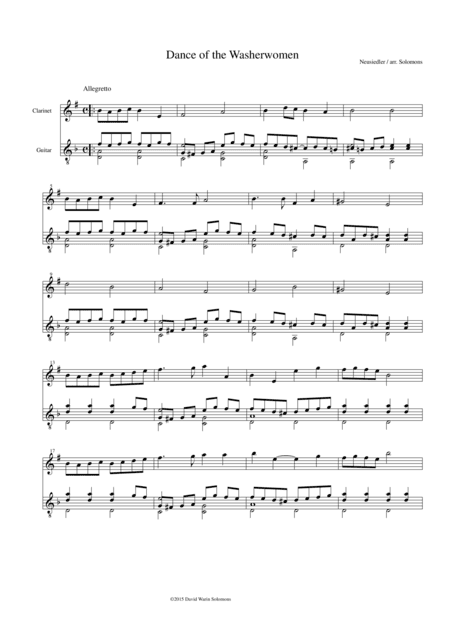 Dance of the Washerwomen, with Hupfauf, for clarinet and guitar (arr. David Warin Solomons)