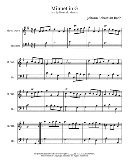 Minuet I In G Major (arr. Dominic Meccia)