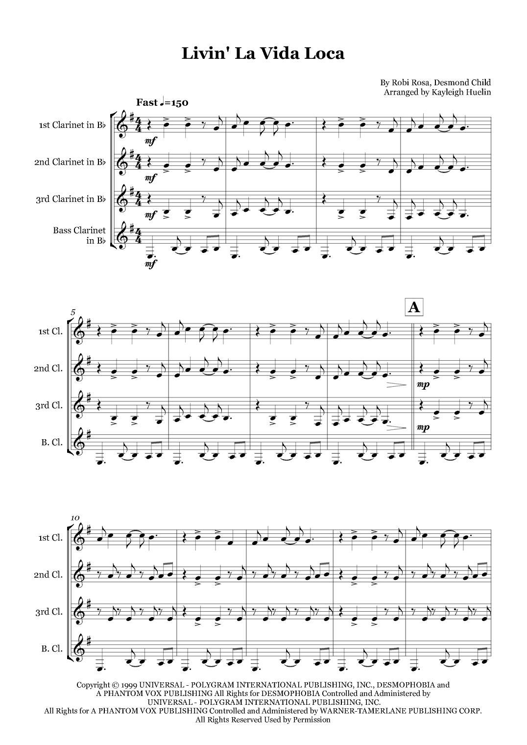 Livin' La Vida Loca (arr. Kayleigh Huelin)