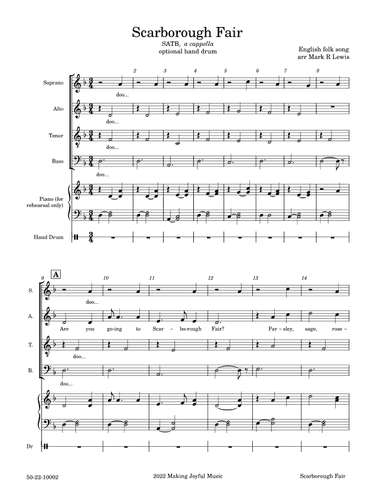 Scarborough Fair - SATB Ensemble (arr. Mark R Lewis)