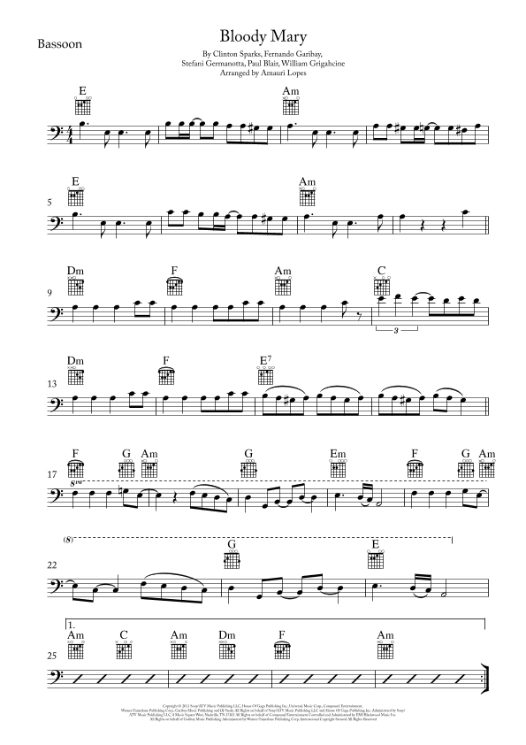 Bloody Mary (arr. Amauri Lopes)