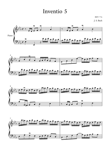 Invention 5 (BWV 776) (arr. BTmusic)