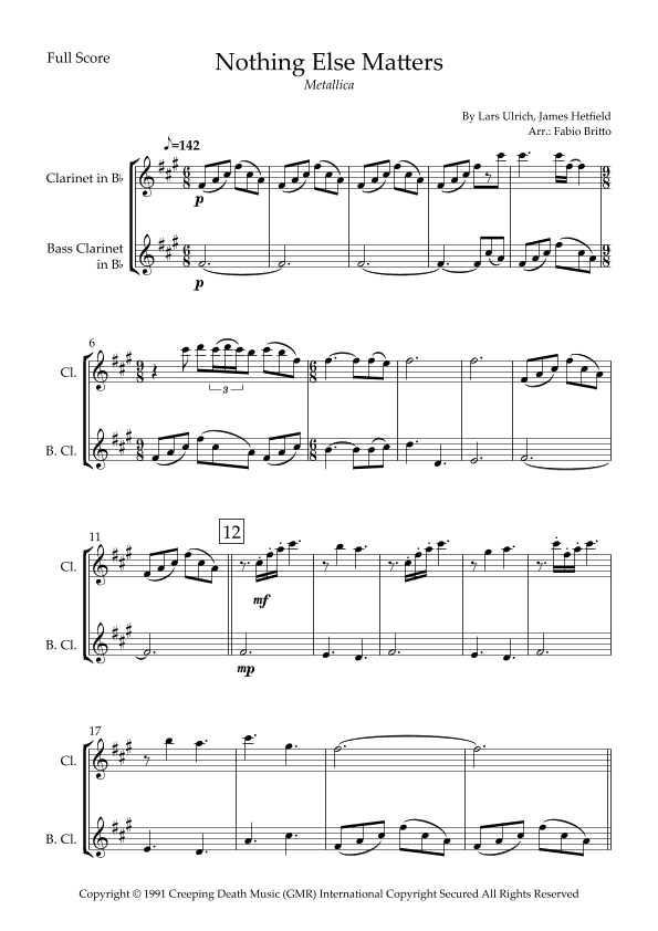 Nothing Else Matters (arr. Fabio Britto)