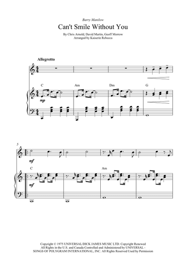 Can't Smile Without You (arr. Kaiserin Rebecca)