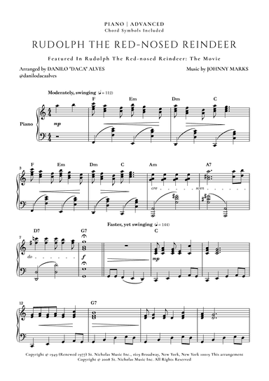 Rudolph The Red-nosed Reindeer (arr. Danilo "Daca" Alves)