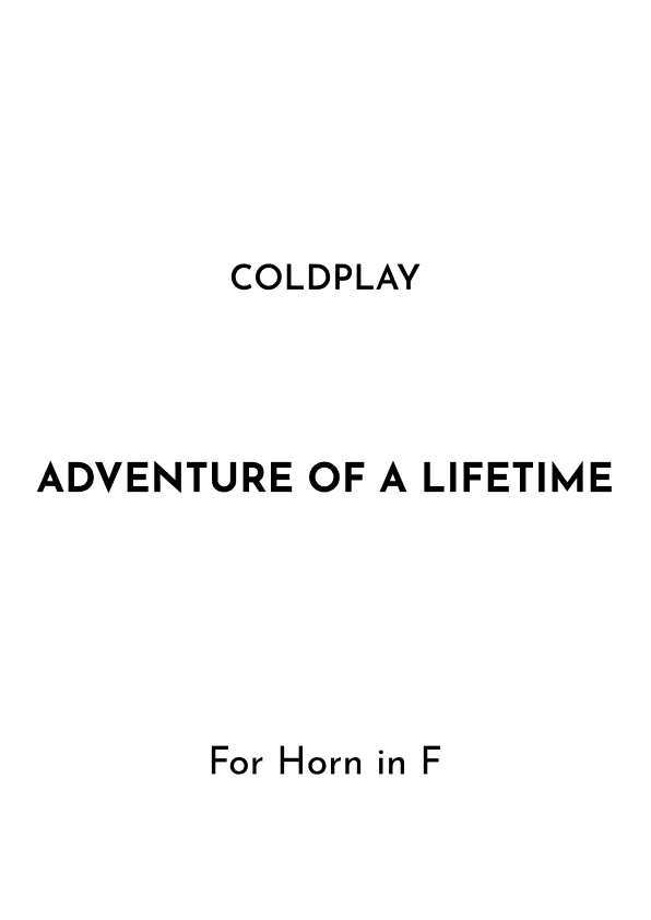 Adventure Of A Lifetime (arr. Jireh J.)