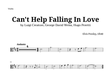 Can't Help Falling In Love (arr. Langanho)