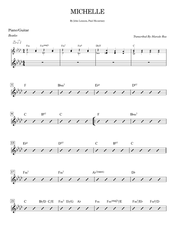 Michelle (arr. Transcribed By Marcelo Rea)