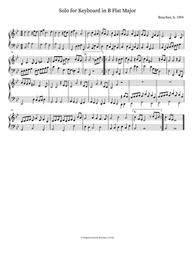 Solo for Keyboard in B Flat Major