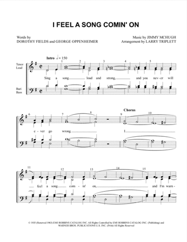 I Feel A Song Comin' On (arr. Larry Triplett)