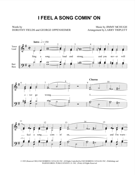 I Feel A Song Comin' On (arr. Larry Triplett)