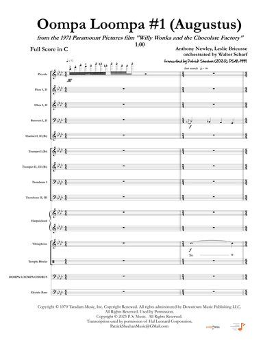 Oompa-loompa 1 (arr. Patrick Sheehan)