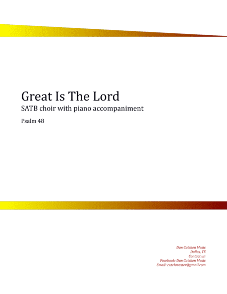 Choral - "Great Is The Lord" SATB
