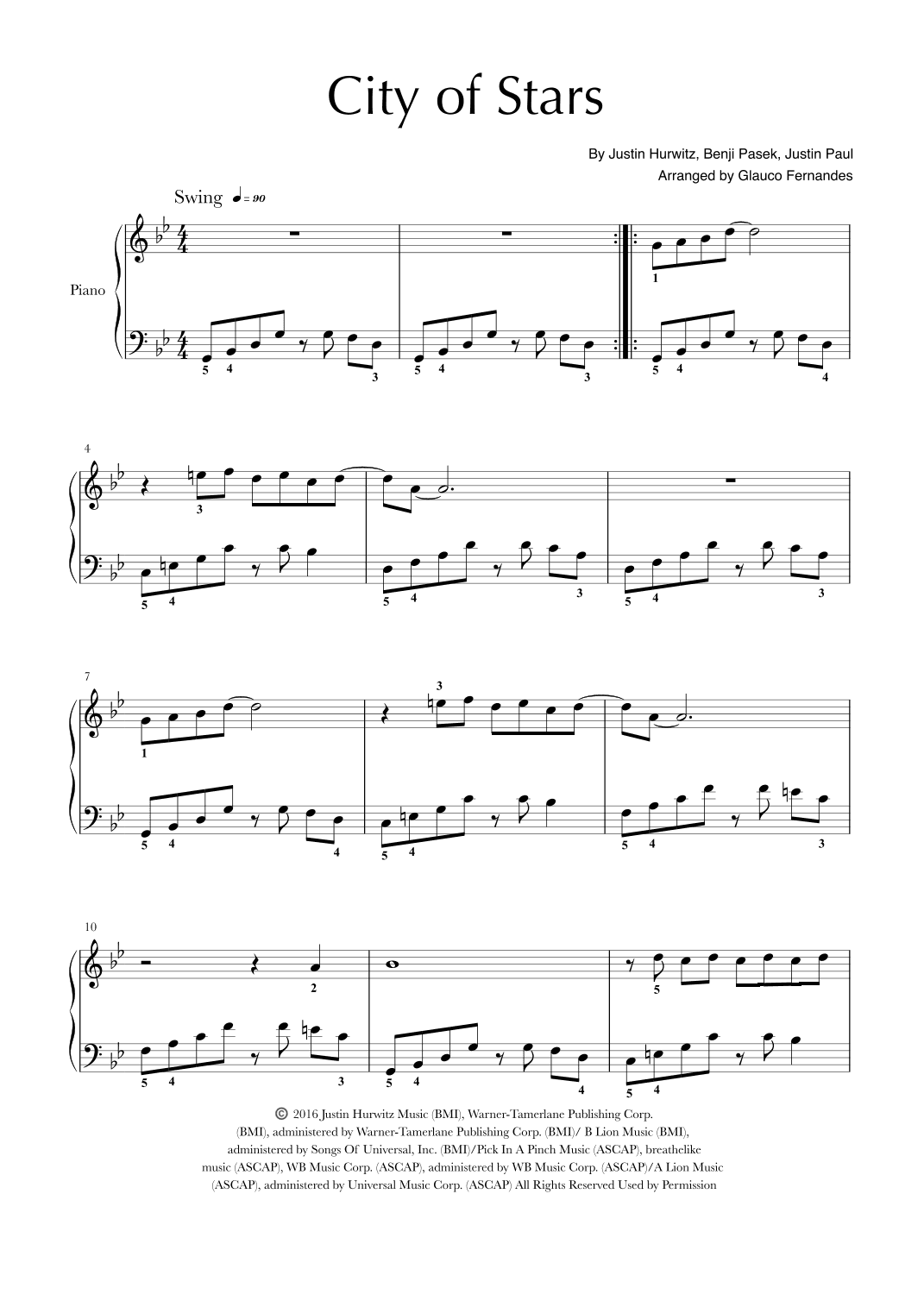 City Of Stars (arr. Glauco Fernandes)