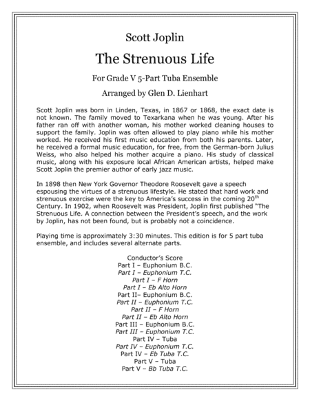 The Strenuous Life (Tuba Quintet) (arr. Glen D. Lienhart)