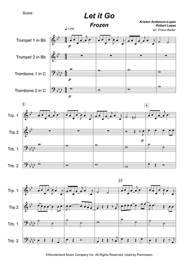 Let It Go (arr. Franz Bader moringa-music.com)