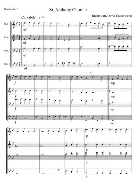 St. Anthony Chorale by Brahms arranged for Flexible ensemble by David Catherwood (arr. David Catherwood)