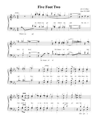 Five Foot Two, Eyes Of Blue (has Anybody Seen My Girl?) (arr. Clay Hine)