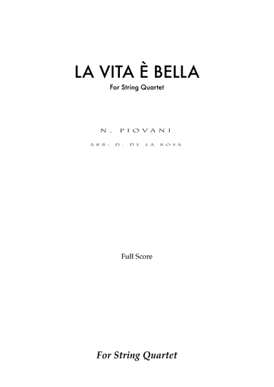 Life Is Beautiful (la Vita E Bella) (arr. Daniel de la Rosa Oliva)