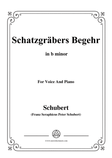 Schubert-Schatzgräbers Begehr,Op.23 No.4,in b minor,for Voice&Piano (arr. MSM)