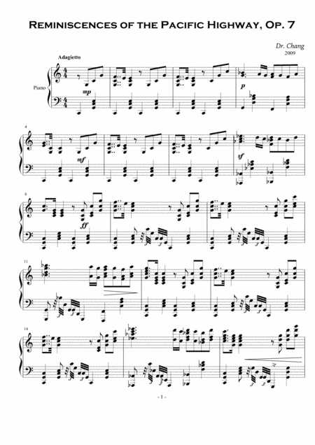 Reminiscences of the Pacific Highway, Op. 7