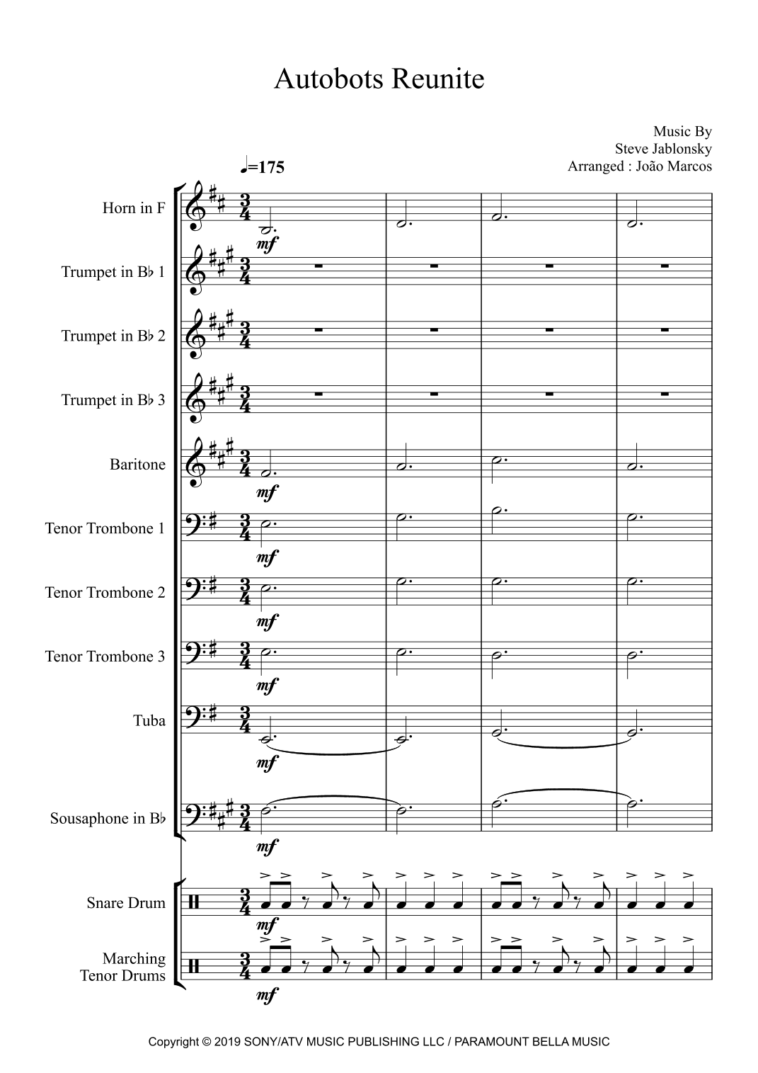 Calling All Autobots (arr. João Marcos Maciel)