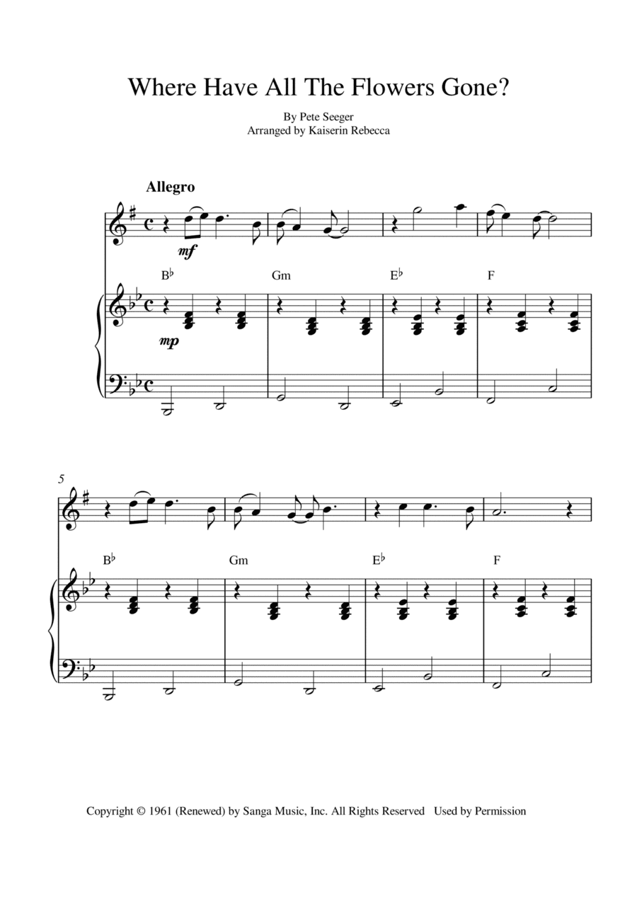Where Have All The Flowers Gone? (arr. Kaiserin Rebecca)