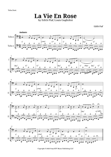 La Vie En Rose (arr. Langanho)