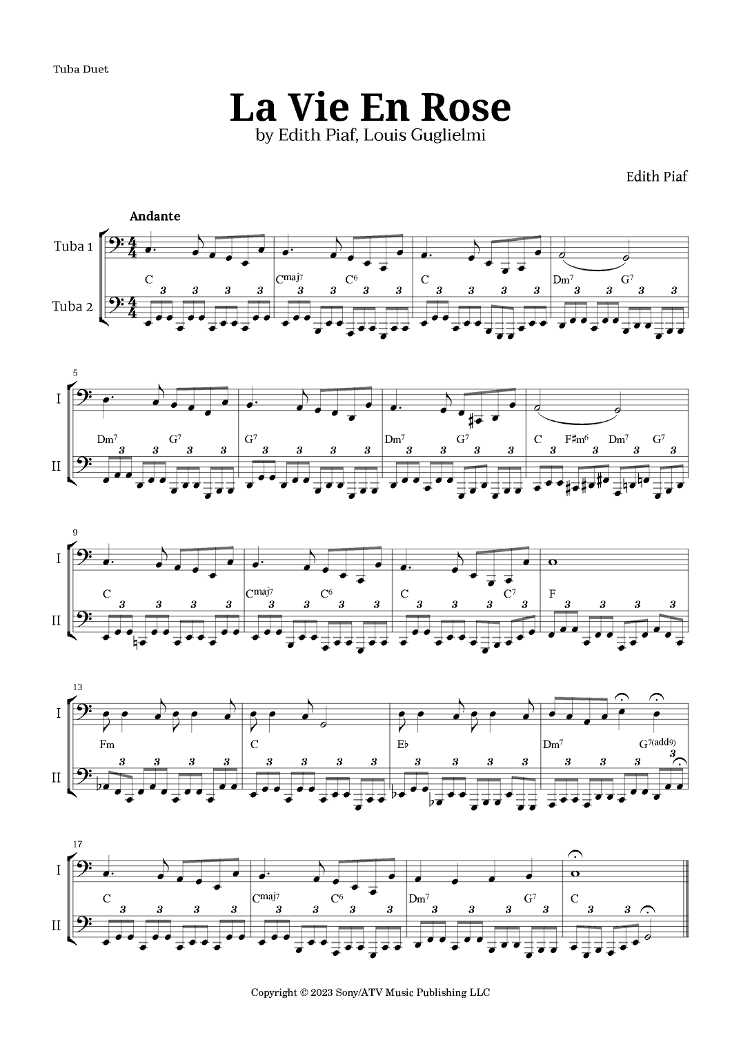 La Vie En Rose (arr. Langanho)