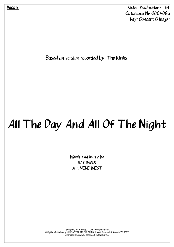 All Day And All Of The Night (arr. Michael Storeton-West)