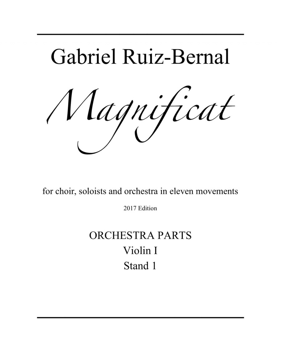 MAGNIFICAT -COMPLETE ORCHESTRA PARTS-