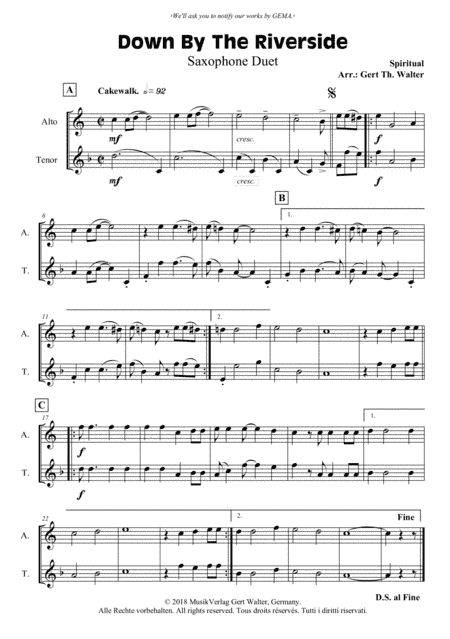 Down By The Riverside (arr. Gert Th. Walter)